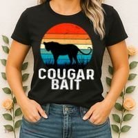 Cougar Bait Funny Dating Humor Sugar Momma Retro Animal Women's T-Shirt thumb 2