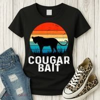 Cougar Bait Funny Dating Humor Sugar Momma Retro Animal Women's T-Shirt thumb 3