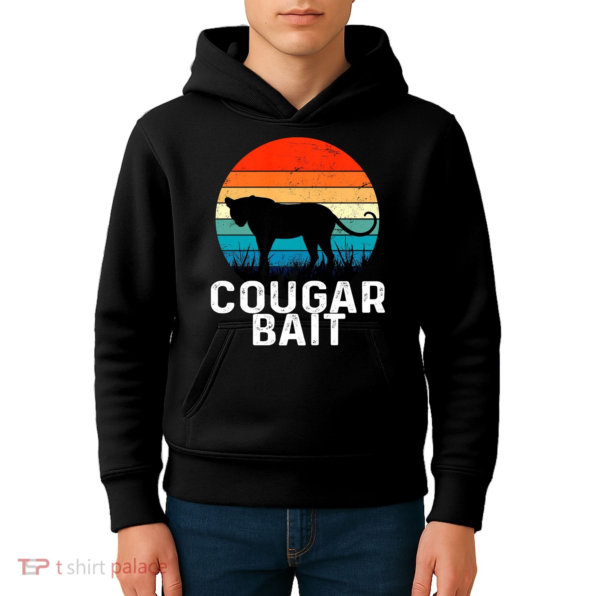 Cougar Bait Funny Dating Humor Sugar Momma Retro Animal Kids Hoodie