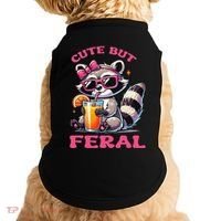 Cute But Feral Raccoon Gift Doggie Tank thumb 0