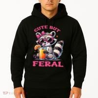 Cute But Feral Raccoon Gift Hoodie thumb 2