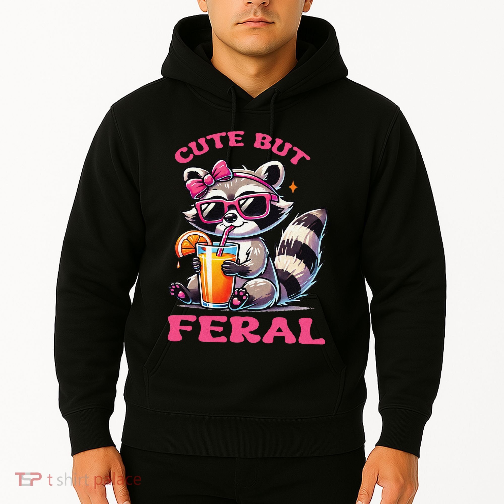 Cute But Feral Raccoon Gift Hoodie