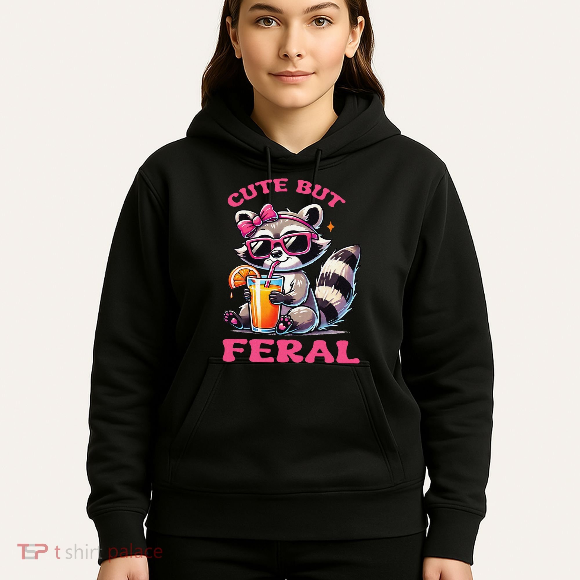 Cute But Feral Raccoon Gift Hoodie