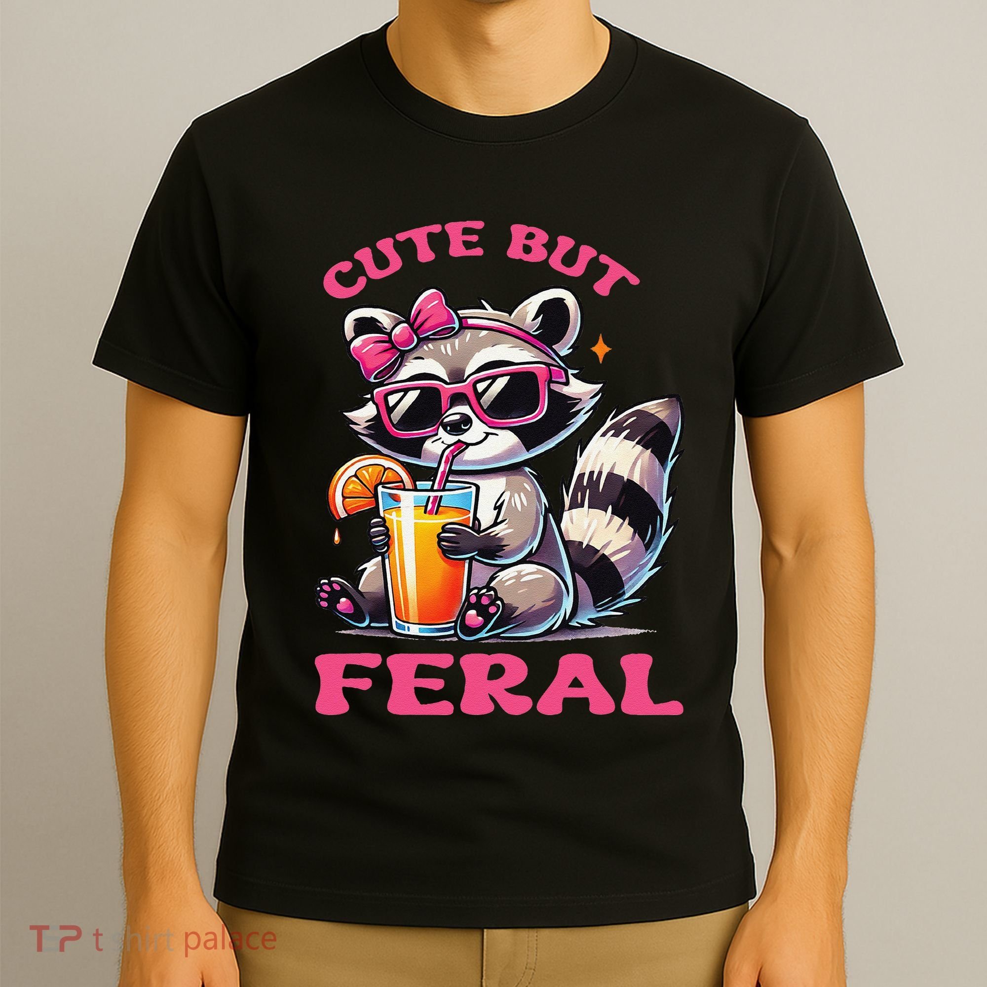 Cute But Feral Raccoon Gift T-Shirt