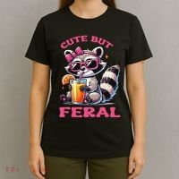 Cute But Feral Raccoon Gift T-Shirt thumb 4