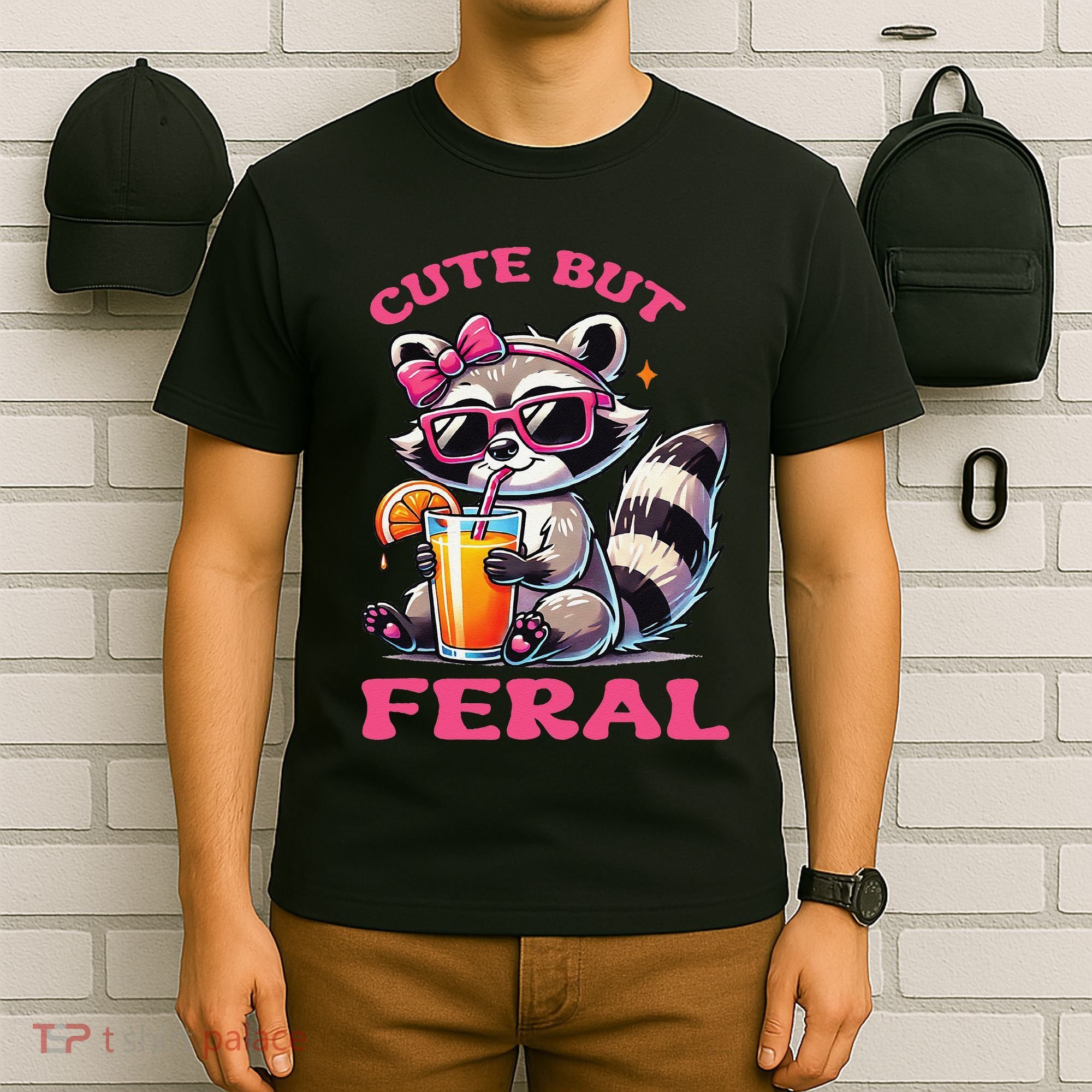 Cute But Feral Raccoon Gift T-Shirt