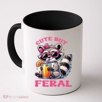 Cute But Feral Raccoon Gift Coffee Mug thumb 0