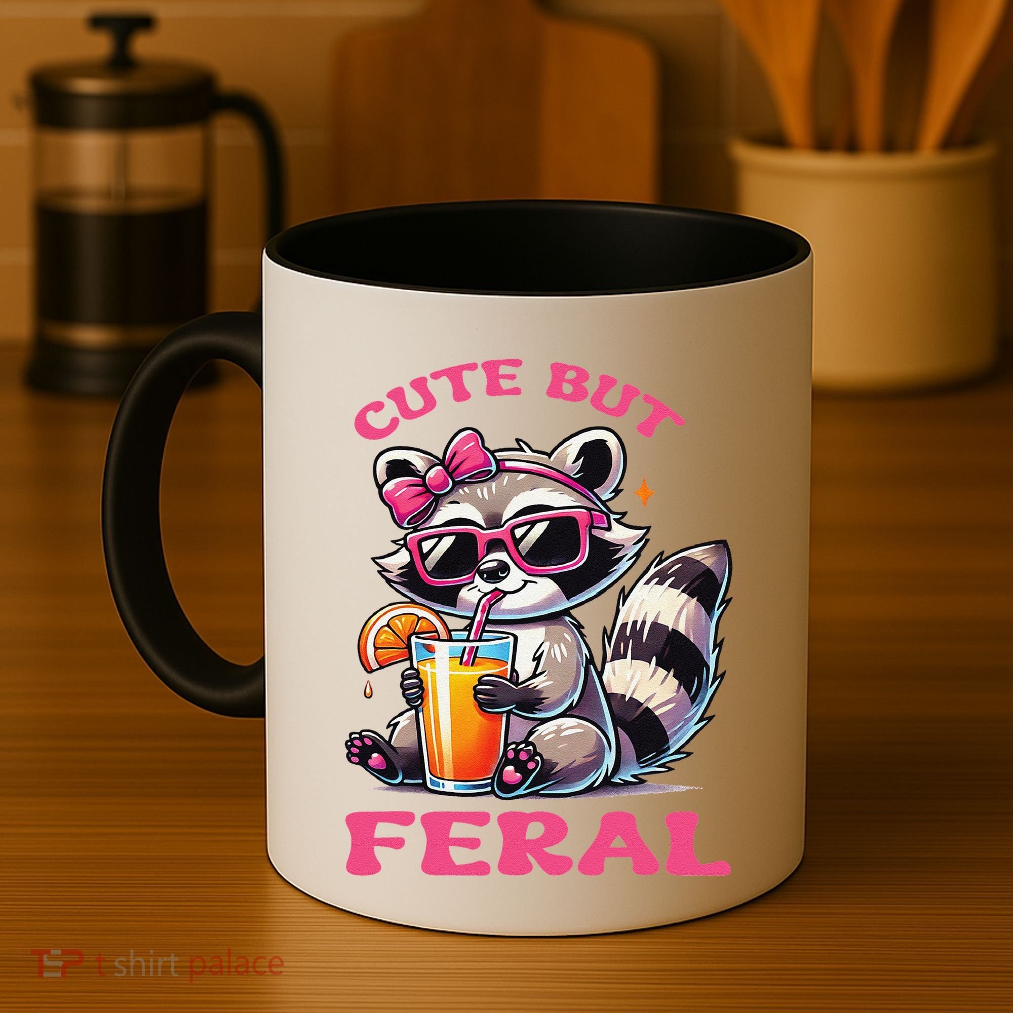 Cute But Feral Raccoon Gift Coffee Mug