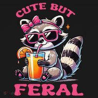 Cute But Feral Raccoon Gift Women's Hoodie thumb 2