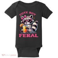 Cute But Feral Raccoon Gift Baby Bodysuit thumb 0
