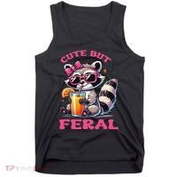 Cute But Feral Raccoon Gift Tank Top thumb 0