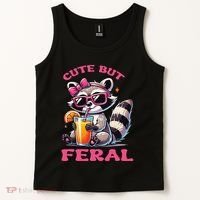 Cute But Feral Raccoon Gift Tank Top thumb 2