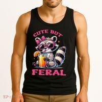 Cute But Feral Raccoon Gift Tank Top thumb 3