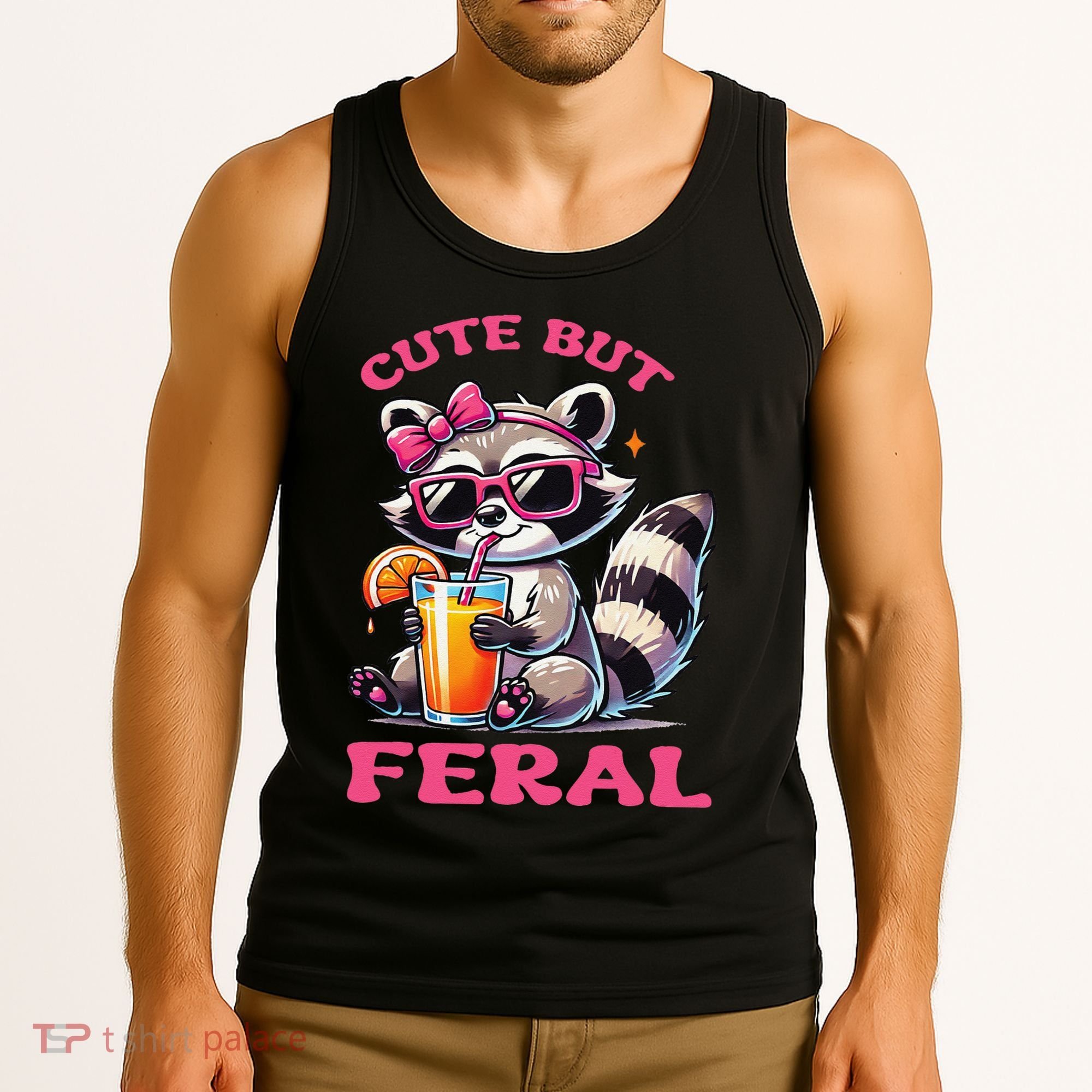 Cute But Feral Raccoon Gift Tank Top
