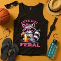 Cute But Feral Raccoon Gift Tank Top thumb 4