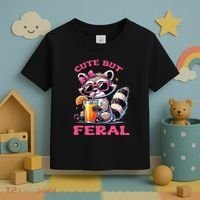 Cute But Feral Raccoon Gift Toddler T-Shirt thumb 3