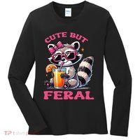 Cute But Feral Raccoon Gift Women's Long Sleeve Shirt thumb 0