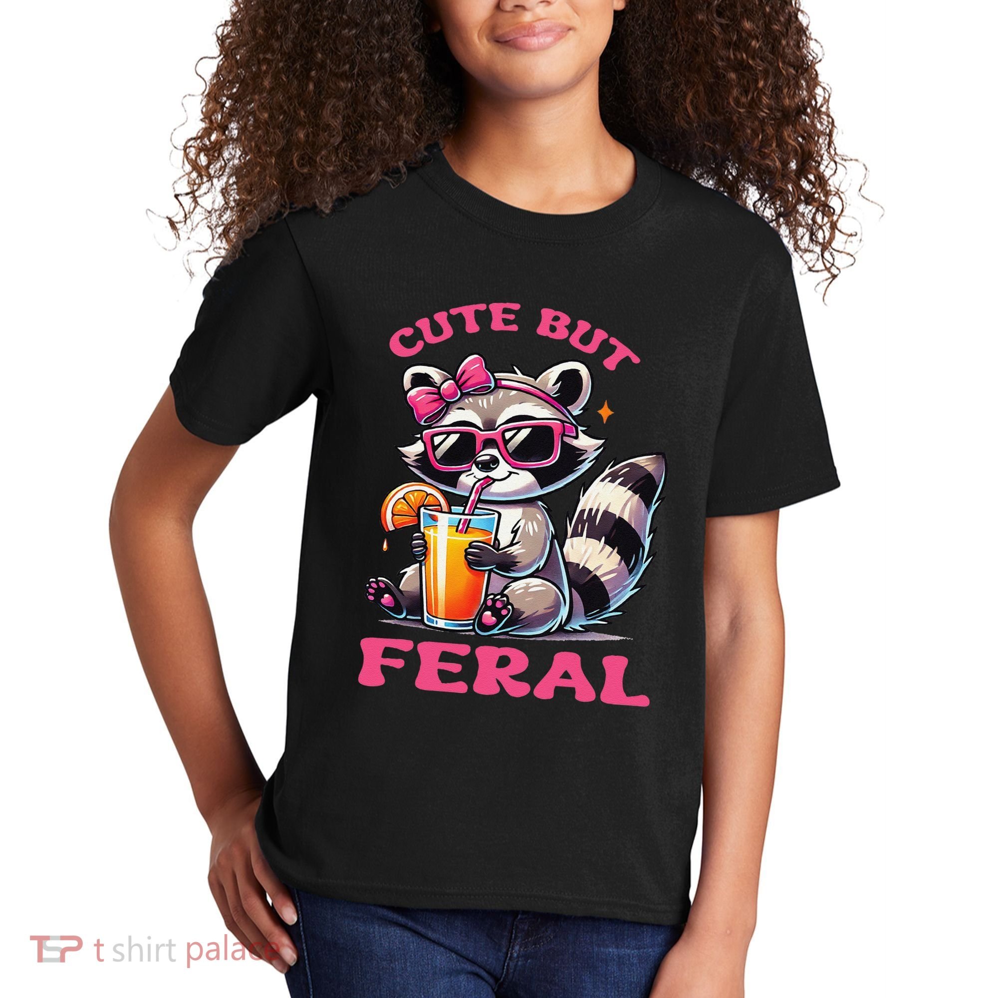 Cute But Feral Raccoon Gift Kids T-Shirt