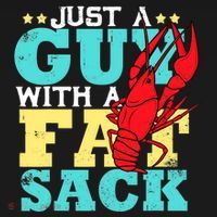 Crawfish Boil Funny Just A Guy With A Fat Sack Crawfish Backpack thumb 2
