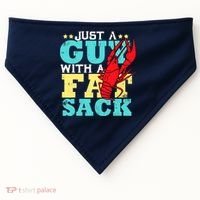 Crawfish Boil Funny Just A Guy With A Fat Sack Crawfish USA-Made Doggie Bandana thumb 0