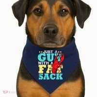 Crawfish Boil Funny Just A Guy With A Fat Sack Crawfish USA-Made Doggie Bandana thumb 1