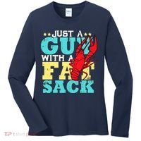 Crawfish Boil Funny Just A Guy With A Fat Sack Crawfish Women's Long Sleeve Shirt thumb 0