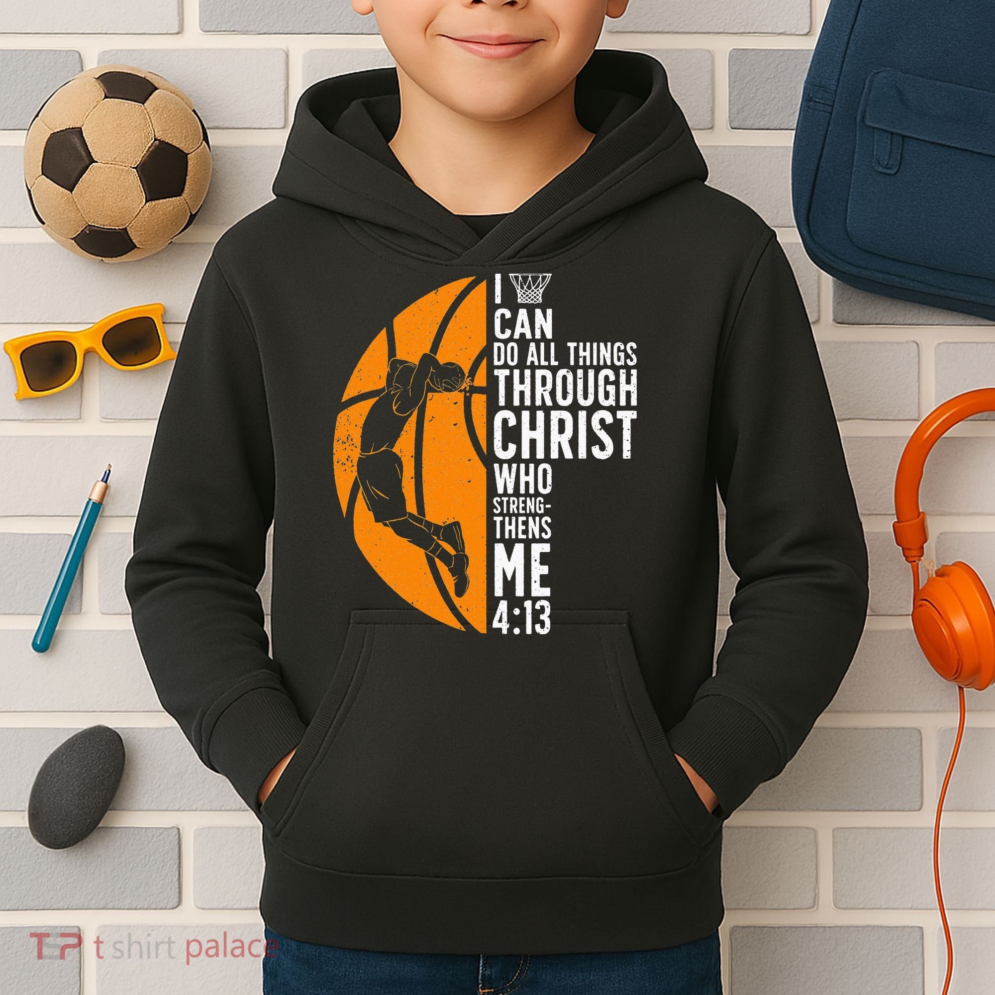 Cool Basketball For Sport Game Basketball Player Kids Hoodie