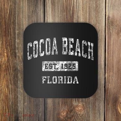 Cocoa Beach Florida Fl Vintage Established Coaster