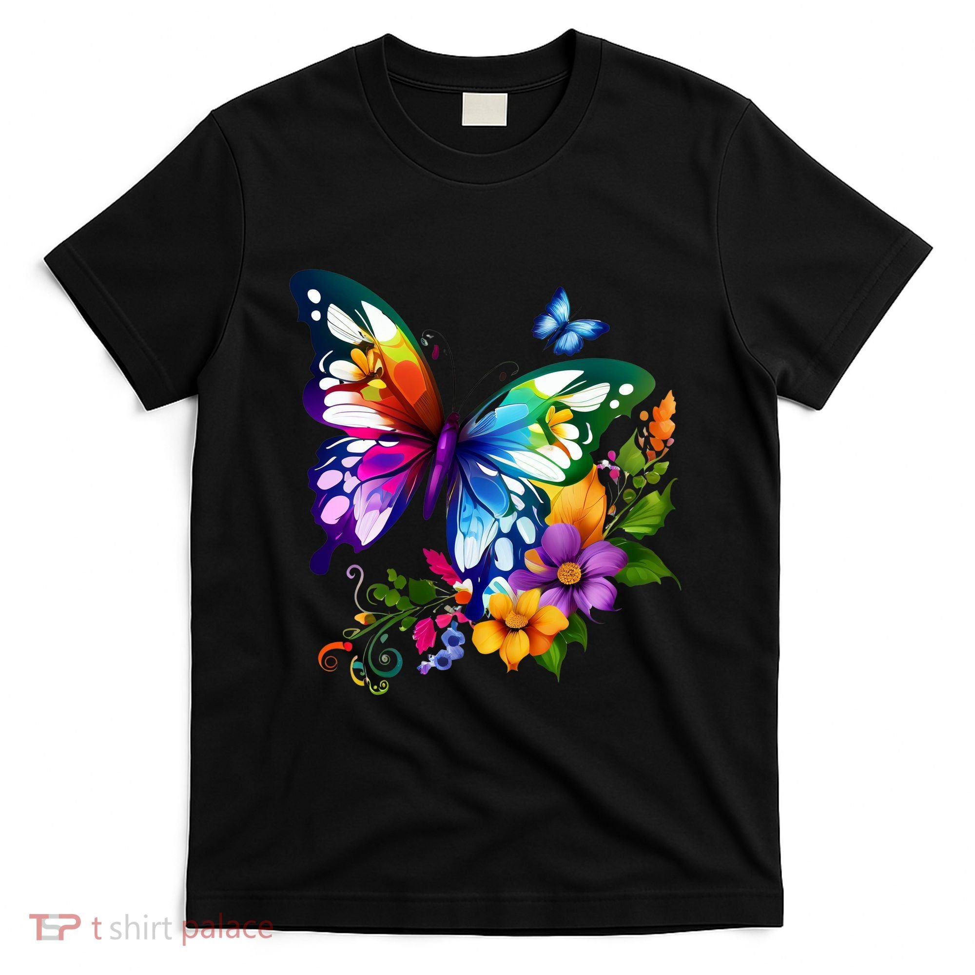 Colorful Butterfly Floral T-Shirt