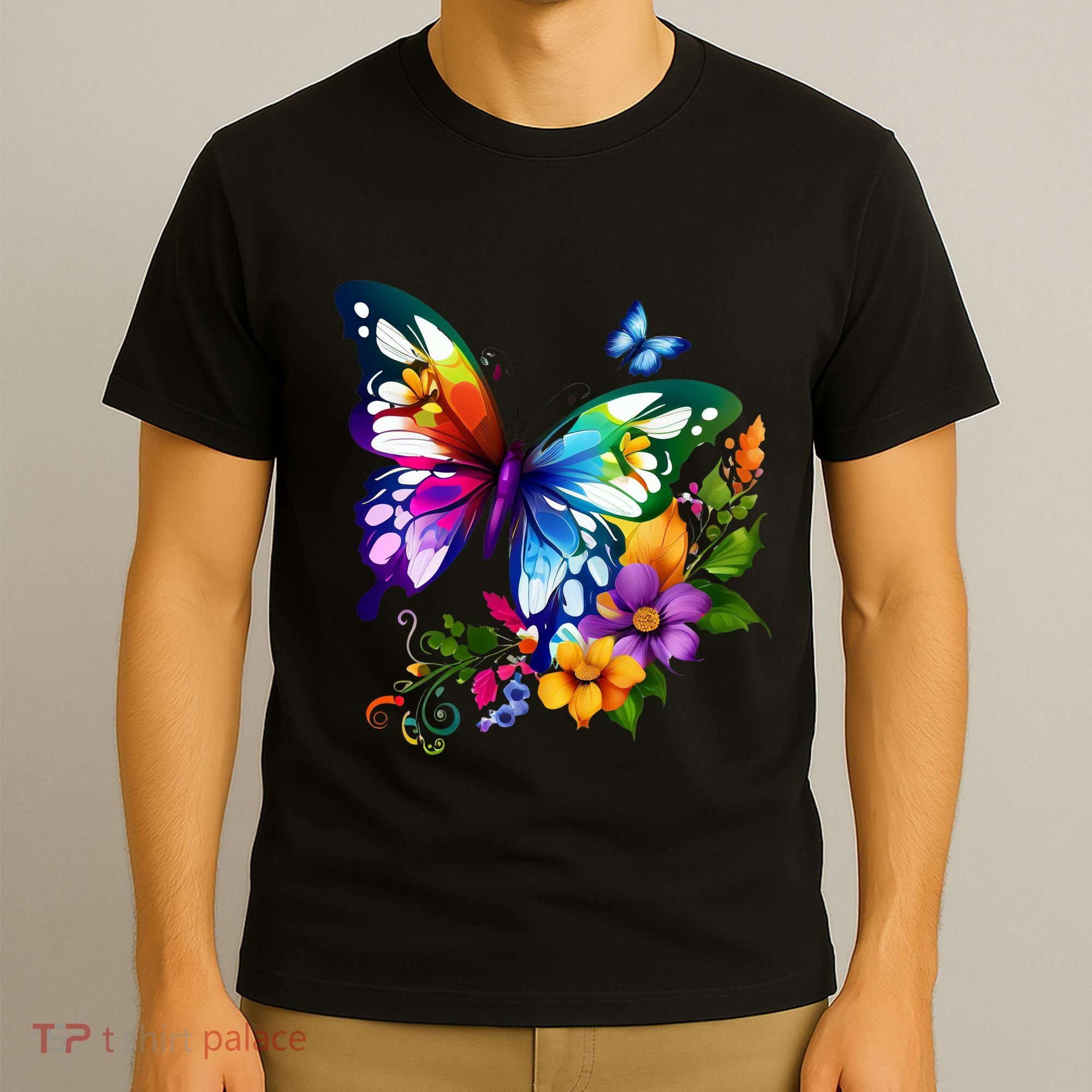 Colorful Butterfly Floral T-Shirt