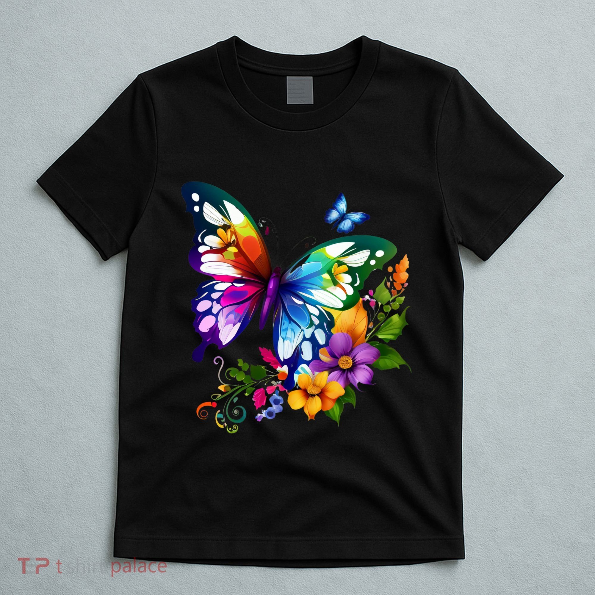 Colorful Butterfly Floral T-Shirt