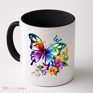 Colorful Butterfly Floral Coffee Mug
