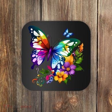 Colorful Butterfly Floral Coaster