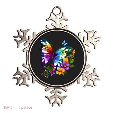 Colorful Butterfly Floral Ornament