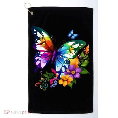 Colorful Butterfly Floral Golf Towel