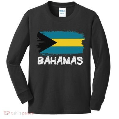 Cool Bahamas Flag Kids Long Sleeve Shirt