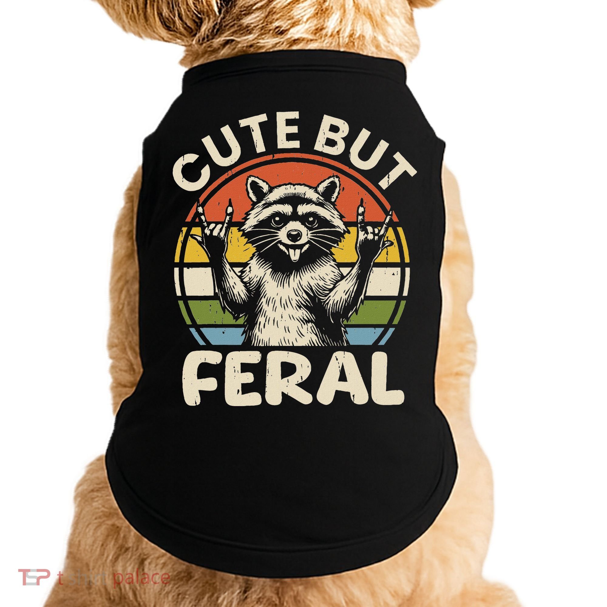 Cute But Feral Funny Raccoon Doggie Tank