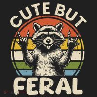 Cute But Feral Funny Raccoon Beanie thumb 2