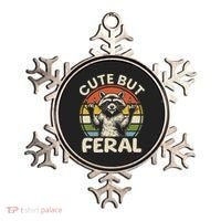Cute But Feral Funny Raccoon Ornament thumb 0