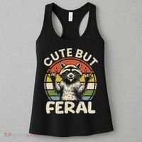Cute But Feral Funny Raccoon Women's Tank Top thumb 3