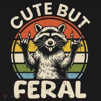 Cute But Feral Funny Raccoon Women's Tank Top thumb 5