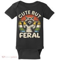 Cute But Feral Funny Raccoon Baby Bodysuit thumb 0