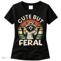 Cute But Feral Funny Raccoon Women's T-Shirt thumb 0