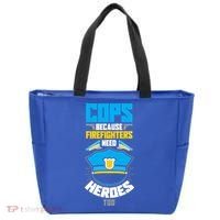 Cops Because Firefighters Need Heroes Too Great Gift Tote Bag thumb 0