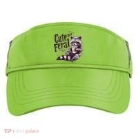 Cute But Feral Funny Raccoon Adult Drive Performance Visor thumb 0
