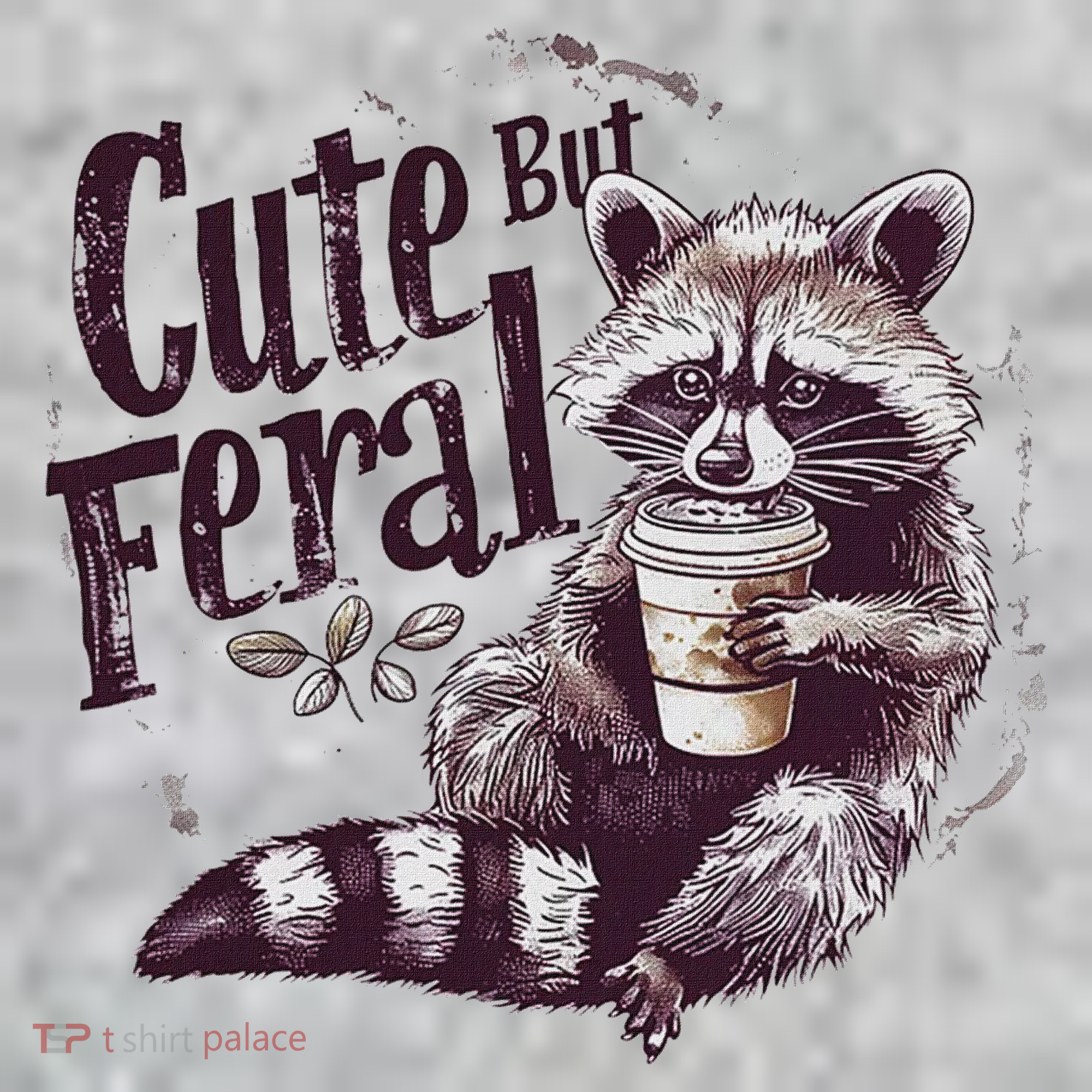 Cute But Feral Funny Raccoon Kids Sweatshirt