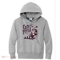 Cute But Feral Funny Raccoon Kids Hoodie thumb 0