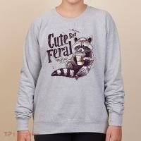 Cute But Feral Funny Raccoon Women's Sweatshirt thumb 0