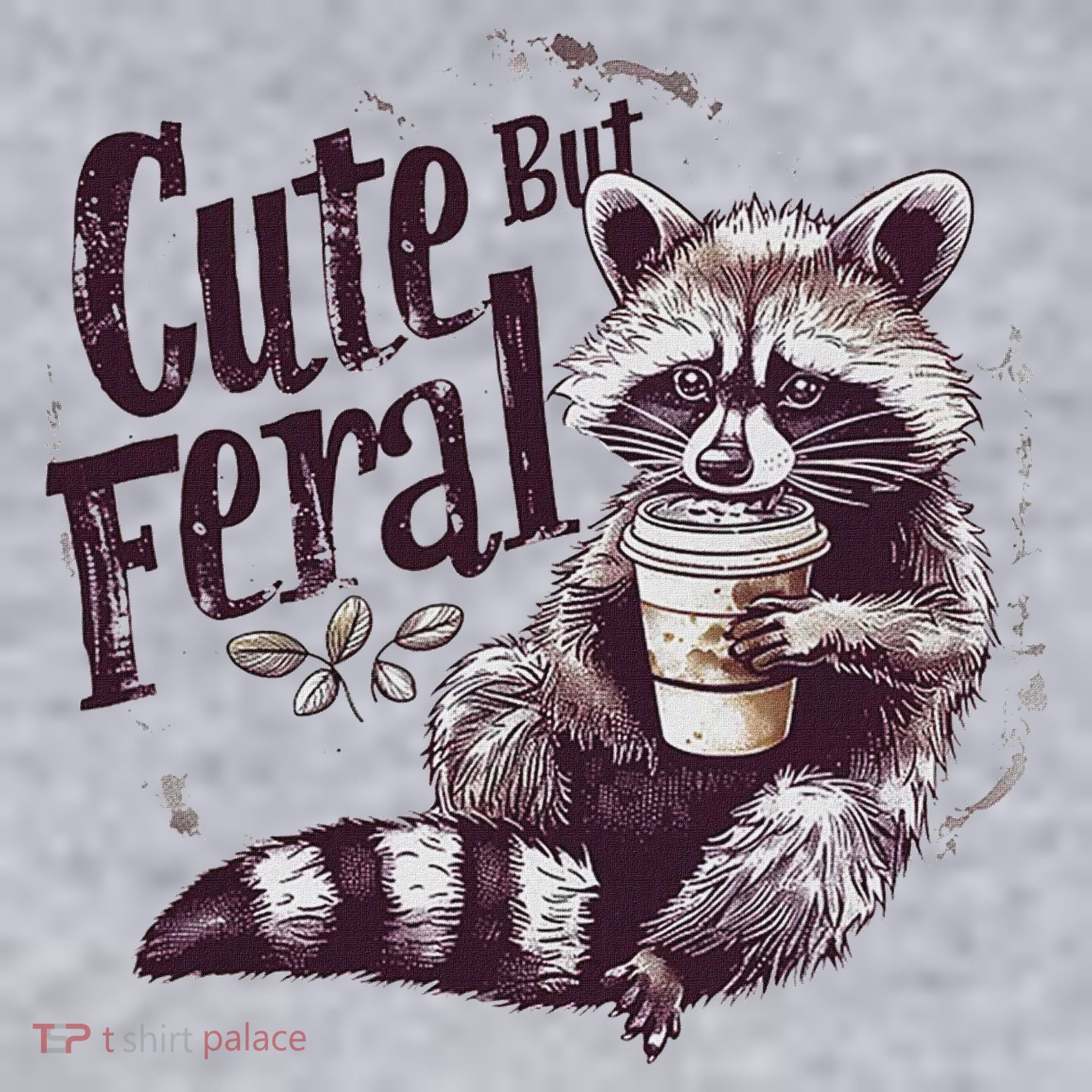 Cute But Feral Funny Raccoon Women's Sweatshirt