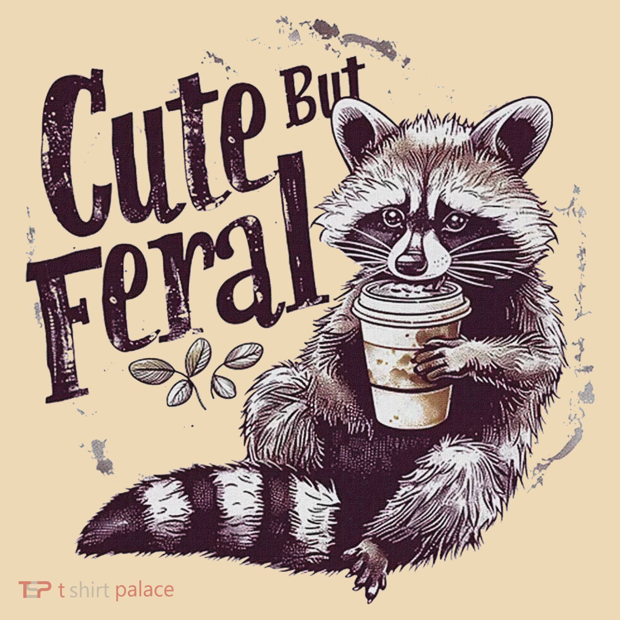 Cute But Feral Funny Raccoon Tote Bag